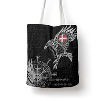 Denmark Viking Ravens Tote Bag Vegvisir Runes Pattern - Wonder Print Shop