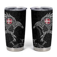 Denmark Viking Ravens Tumbler Cup Vegvisir Runes Pattern - Wonder Print Shop