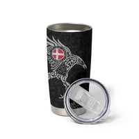 Denmark Viking Ravens Tumbler Cup Vegvisir Runes Pattern - Wonder Print Shop