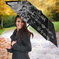 Denmark Viking Ravens Umbrella Vegvisir Runes Pattern - Wonder Print Shop
