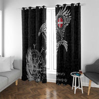 Denmark Viking Ravens Window Curtain Vegvisir Runes Pattern - Wonder Print Shop
