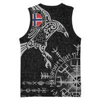 Norway Viking Ravens Basketball Jersey Vegvisir Runes Pattern - Wonder Print Shop
