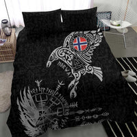 Norway Viking Ravens Bedding Set Vegvisir Runes Pattern - Wonder Print Shop
