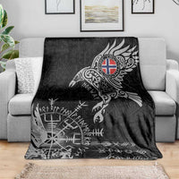 Norway Viking Ravens Blanket Vegvisir Runes Pattern - Wonder Print Shop