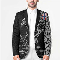 Norway Viking Ravens Blazer Vegvisir Runes Pattern - Wonder Print Shop