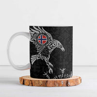 Norway Viking Ravens Ceramic Mug Vegvisir Runes Pattern - Wonder Print Shop