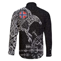 Norway Viking Ravens Family Matching Off The Shoulder Long Sleeve Dress and Hawaiian Shirt Vegvisir Runes Pattern - Wonder Print Shop