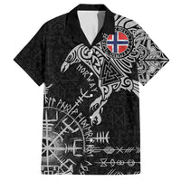 Norway Viking Ravens Family Matching Off Shoulder Short Dress and Hawaiian Shirt Vegvisir Runes Pattern - Wonder Print Shop