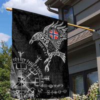 Norway Viking Ravens Garden Flag Vegvisir Runes Pattern - Wonder Print Shop