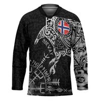Norway Viking Ravens Hockey Jersey Vegvisir Runes Pattern - Wonder Print Shop