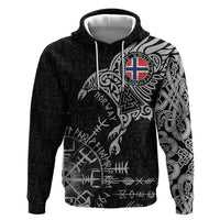 Norway Viking Ravens Hoodie Vegvisir Runes Pattern - Wonder Print Shop