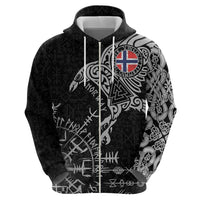 Norway Viking Ravens Hoodie Vegvisir Runes Pattern - Wonder Print Shop