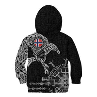 Norway Viking Ravens Kid Hoodie Vegvisir Runes Pattern - Wonder Print Shop
