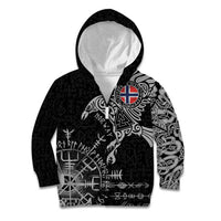 Norway Viking Ravens Kid Hoodie Vegvisir Runes Pattern - Wonder Print Shop