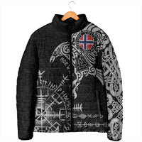 Norway Viking Ravens Padded Jacket Vegvisir Runes Pattern - Wonder Print Shop