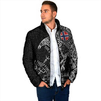 Norway Viking Ravens Padded Jacket Vegvisir Runes Pattern - Wonder Print Shop