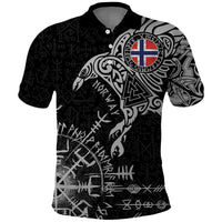 Norway Viking Ravens Polo Shirt Vegvisir Runes Pattern - Wonder Print Shop