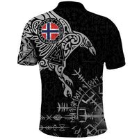 Norway Viking Ravens Polo Shirt Vegvisir Runes Pattern - Wonder Print Shop
