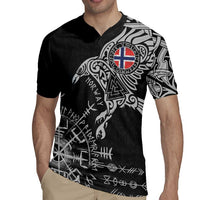 Norway Viking Ravens Rugby Jersey Vegvisir Runes Pattern - Wonder Print Shop