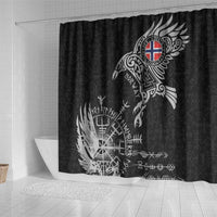 Norway Viking Ravens Shower Curtain Vegvisir Runes Pattern - Wonder Print Shop