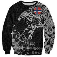 Norway Viking Ravens Sweatshirt Vegvisir Runes Pattern - Wonder Print Shop