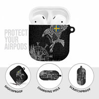 Sweden Viking Ravens AirPods Case Vegvisir Runes Pattern - Wonder Print Shop