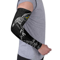 Sweden Viking Ravens Arm Sleeves Vegvisir Runes Pattern - Wonder Print Shop