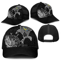 Sweden Viking Ravens Baseball Net Cap Vegvisir Runes Pattern - Wonder Print Shop