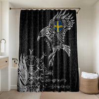 Sweden Viking Ravens Bathroom Set Vegvisir Runes Pattern - Wonder Print Shop