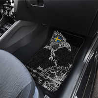 Sweden Viking Ravens Car Mats Vegvisir Runes Pattern - Wonder Print Shop