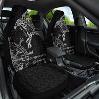 Sweden Viking Ravens Car Seat Cover Vegvisir Runes Pattern - Wonder Print Shop