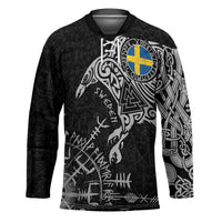 Sweden Viking Ravens Hockey Jersey Vegvisir Runes Pattern - Wonder Print Shop