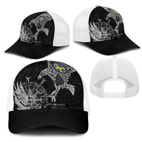 Sweden Viking Ravens Mesh Trucker Cap Vegvisir Runes Pattern - Wonder Print Shop