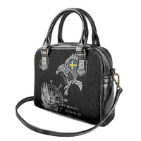 Sweden Viking Ravens Shoulder Handbag Vegvisir Runes Pattern - Wonder Print Shop
