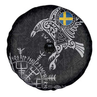Sweden Viking Ravens Spare Tire Cover Vegvisir Runes Pattern - Wonder Print Shop
