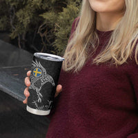 Sweden Viking Ravens Tumbler Cup Vegvisir Runes Pattern - Wonder Print Shop