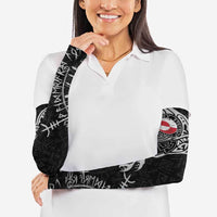 Greenland Viking Ravens Arm Sleeves Vegvisir Runes Pattern - Wonder Print Shop