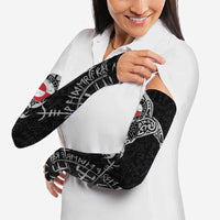 Greenland Viking Ravens Arm Sleeves Vegvisir Runes Pattern - Wonder Print Shop