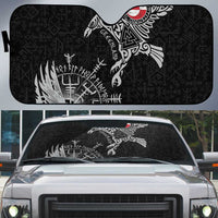 Greenland Viking Ravens Auto Sun Shade Vegvisir Runes Pattern - Wonder Print Shop