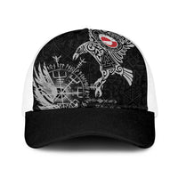 Greenland Viking Ravens Baseball Net Cap Vegvisir Runes Pattern - Wonder Print Shop