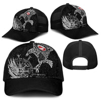 Greenland Viking Ravens Baseball Net Cap Vegvisir Runes Pattern - Wonder Print Shop