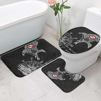 Greenland Viking Ravens Bathroom Set Vegvisir Runes Pattern - Wonder Print Shop