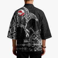 Greenland Viking Ravens Kimono Vegvisir Runes Pattern - Wonder Print Shop