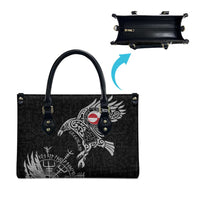 Greenland Viking Ravens Leather Bag Vegvisir Runes Pattern - Wonder Print Shop