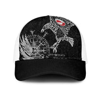 Greenland Viking Ravens Mesh Trucker Cap Vegvisir Runes Pattern - Wonder Print Shop