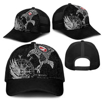 Greenland Viking Ravens Mesh Trucker Cap Vegvisir Runes Pattern - Wonder Print Shop