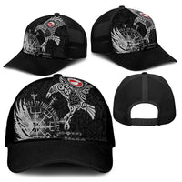 Greenland Viking Ravens Mesh Trucker Cap Vegvisir Runes Pattern - Wonder Print Shop