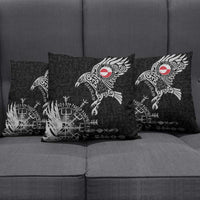 Greenland Viking Ravens Pillow Cover Vegvisir Runes Pattern - Wonder Print Shop