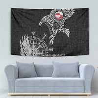 Greenland Viking Ravens Tapestry Vegvisir Runes Pattern - Wonder Print Shop
