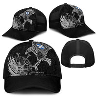 Scotland Viking Ravens Baseball Net Cap Vegvisir Runes Pattern - Wonder Print Shop
